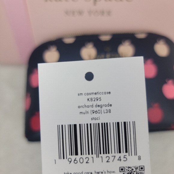 NWT Kate Spade Staci Small Red Apples Cosmetic Case MULTI - Picture 6 of 9
